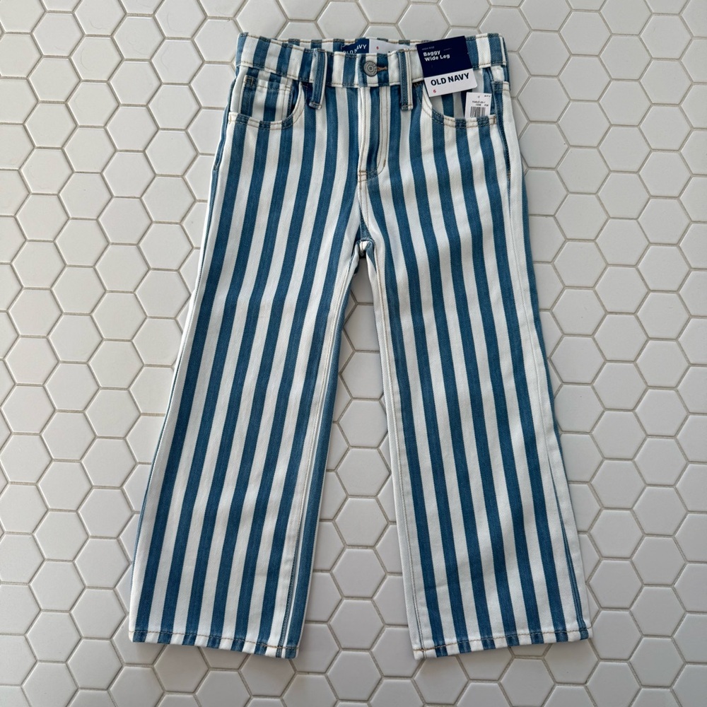 Old Navy Kids Jeans with Blue and White Stripes
